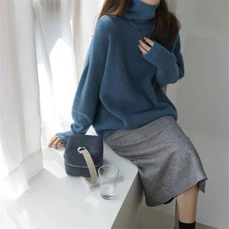 Pull Col Roulé Oversize en Cachemire