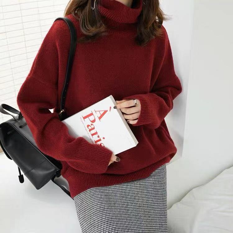 Pull Col Roulé Oversize en Cachemire