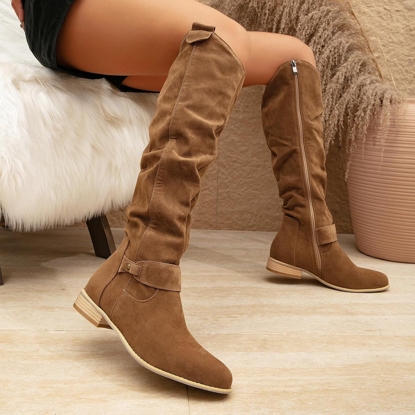 Bottes Élégantes en Suédine - Confort et Style Assurés