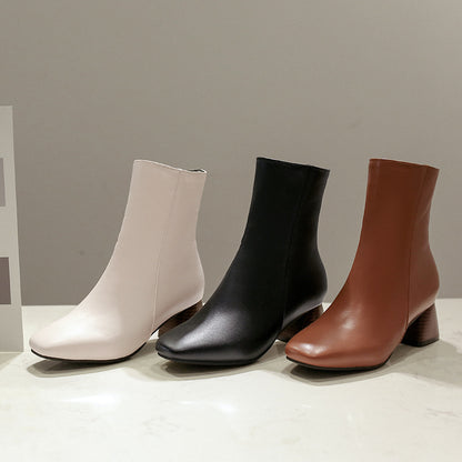 Bottes courtes à fermeture éclair latérale pour femmes